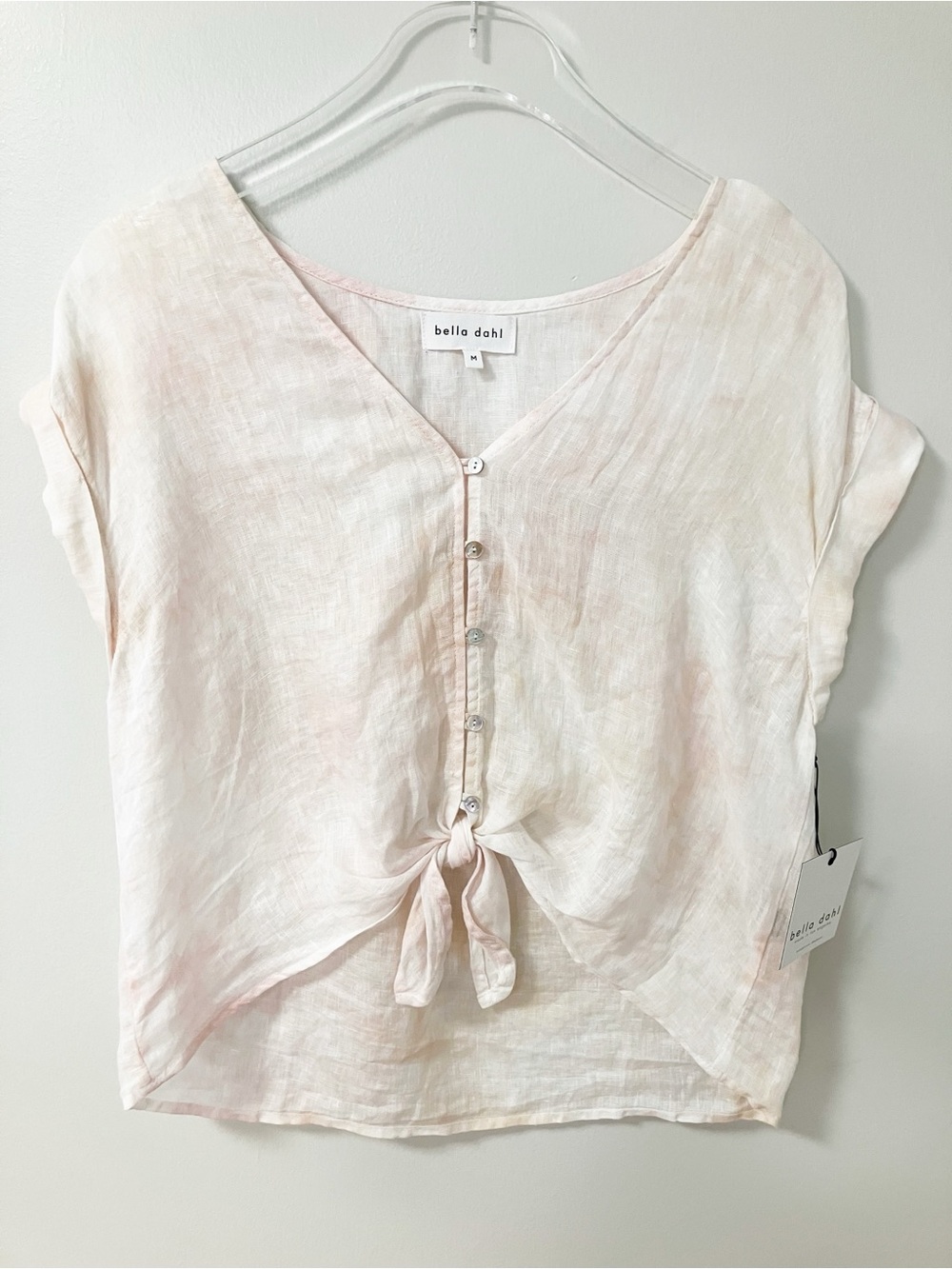 Bella Dahl | Shirred Linen Cap Sleeve Top M Beach Euro Summer Quiet Luxury